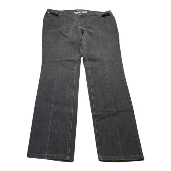 Eileen Fisher Dark Grey Black High Rise Wide Leg Denim Jeans Plus Size 16 - Picture 2 of 9